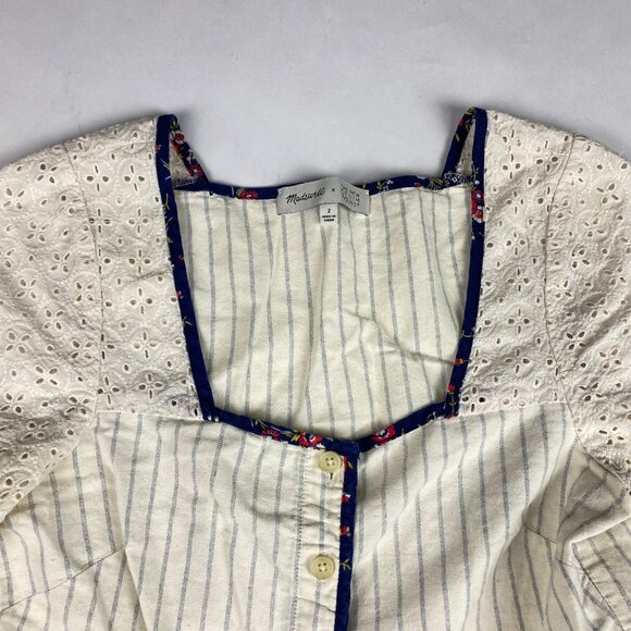 Madewell x The New Denim Project Patchwork Square-Neck Dress Women's Size 2 - Picture 5 of 16